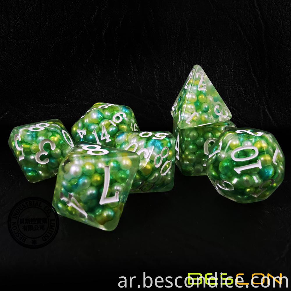 Pearl Filled Handmade Dice Polyhedral D D 5